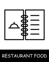 restaurant gerecht, menu icoon. kaart, fijnproever vakmanschap, culinaire creativiteit, eenvoud, silhouet, tussendoortje, fijnproever voedsel. verrukkelijk, ongebruikelijk voedsel concept. vector