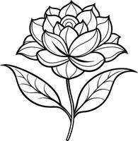 een tekening van een lotus bloem met bladeren en bladeren vector