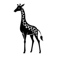 een giraffe met een zwart en wit tekening Aan wit achtergrond vector