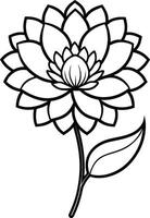 een tekening van een lotus bloem met bladeren en bladeren vector