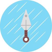 kunai vlak blauw cirkel icoon vector