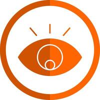 oog glyph oranje cirkel icoon vector