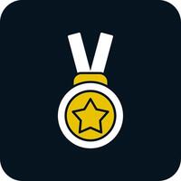 goud medaille glyph twee kleur icoon vector