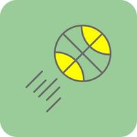 basketbal gevulde geel icoon vector