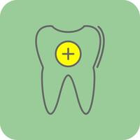 tand gevulde geel icoon vector