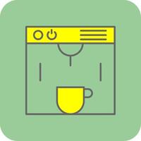 koffie maker gevulde geel icoon vector