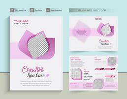 spa massage dubbelgevouwen brochure vector