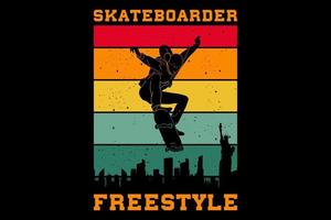 skateboarder freestyle ontwerp vintage retro vector