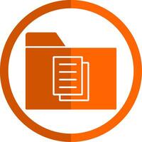documenten glyph oranje cirkel icoon vector