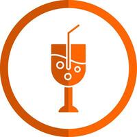 beker glyph oranje cirkel icoon vector