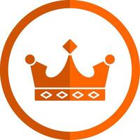 koning glyph oranje cirkel icoon vector