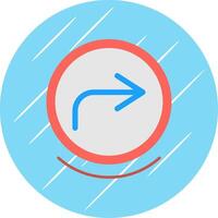 vooruit vlak blauw cirkel icoon vector