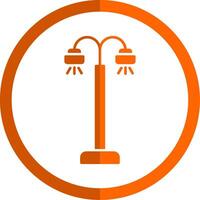 straat lamp glyph oranje cirkel icoon vector