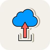 uploaden lijn gevulde wit schaduw icoon vector
