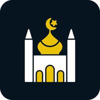 moskee glyph twee kleur icoon vector