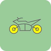 motorcross gevulde geel icoon vector