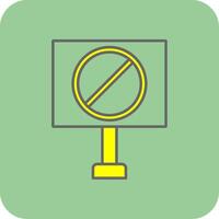 verboden teken gevulde geel icoon vector