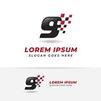 nummer negen 9 race pictogram symbool ontwerp. logo-ontwerpen voor racenummers vector