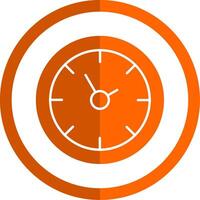 tijd glyph oranje cirkel icoon vector