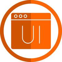 ui glyph oranje cirkel icoon vector