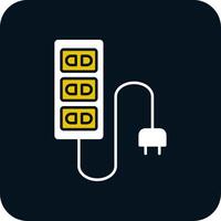 verlengsnoer glyph tweekleurig pictogram vector