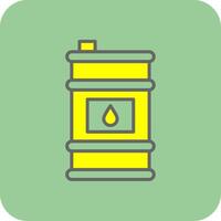 olie vat gevulde geel icoon vector
