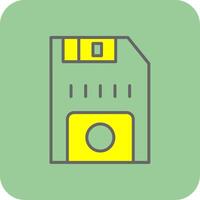 floppy schijf gevulde geel icoon vector