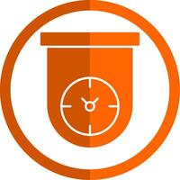 keuken timer glyph oranje cirkel icoon vector