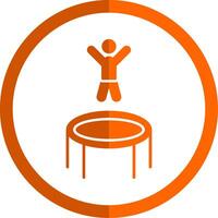 trampoline glyph oranje cirkel icoon vector