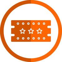 circus ticket glyph oranje cirkel icoon vector