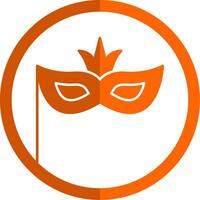 carnaval masker glyph oranje cirkel icoon vector