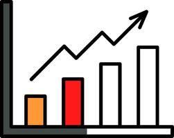 groei diagram gevulde voor de helft besnoeiing icoon vector
