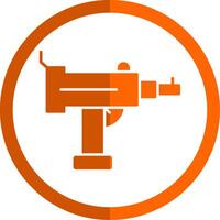 uzi glyph oranje cirkel icoon vector