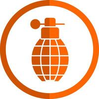 granaat glyph oranje cirkel icoon vector