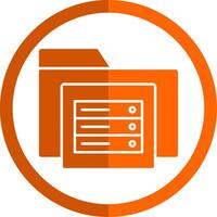 document glyph oranje cirkel icoon vector