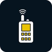 walkie talkie glyph twee kleuren icoon vector