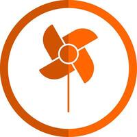 pinwheel glyph oranje cirkel icoon vector