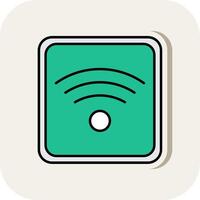 Wifi lijn gevulde wit schaduw icoon vector
