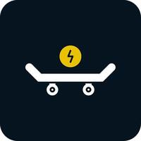 skateboard glyph twee kleuren icoon vector