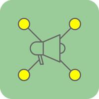 sociaal netwerk gevulde geel icoon vector