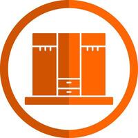 kast glyph oranje cirkel icoon vector