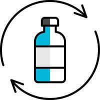 fles recycling gevulde voor de helft besnoeiing icoon vector