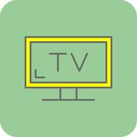 TV gevulde geel icoon vector