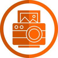 foto glyph oranje cirkel icoon vector