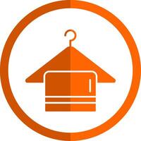 handdoek hanger glyph oranje cirkel icoon vector