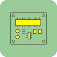 pcb bord gevulde geel icoon vector