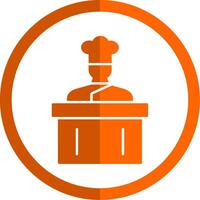 Koken tonen glyph oranje cirkel icoon vector