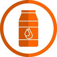 melk glyph oranje cirkel icoon vector