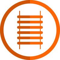 stap ladder glyph oranje cirkel icoon vector