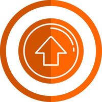 uploaden glyph oranje cirkel icoon vector